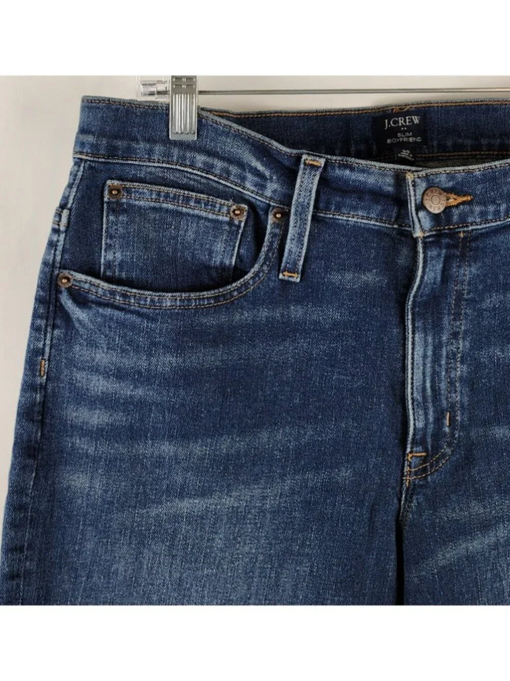 J Crew Jeans Womens 30x28 Blue Slim Boyfriend Denim Pants All Day Stretch NWT
